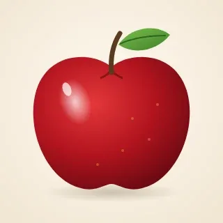 Illustration of a red apple.