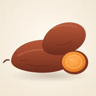Illustration of sweet potatoes.